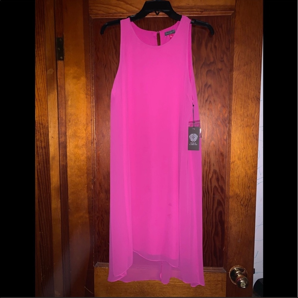 Vince Camuto Fuchsia Sleeveless Midi Dress